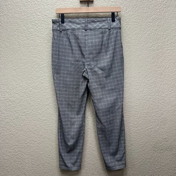 SOHO Apparel Ltd Women Black Straight Leg Dress Pant Size Medium Plaid Slacks - Picture 4 of 10